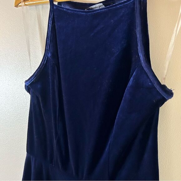 Speechless Navy Blue Faux Velvet Spaghetti Strap Dress Women's M New NWT - Picture 5 of 10